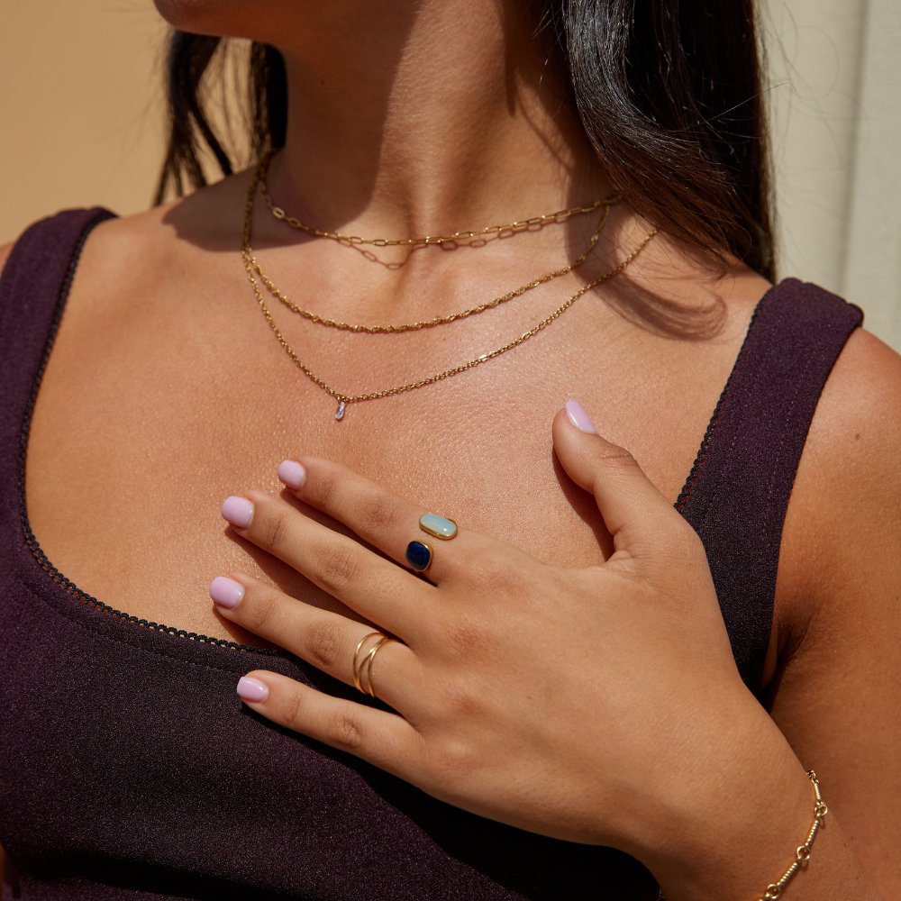 Inel Îmbrățișare cu Acvamarin